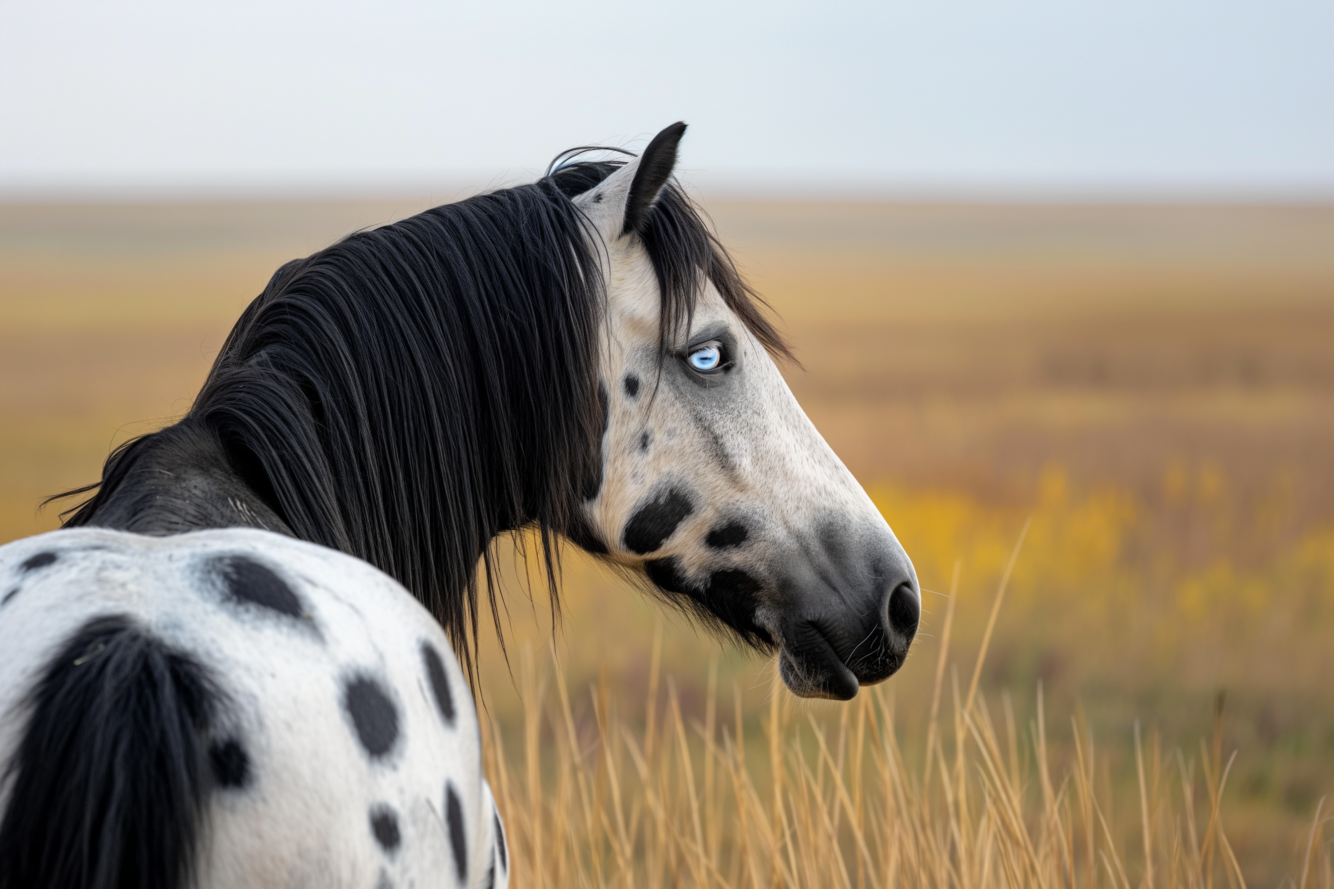 Appaloosa horse with blue eyes