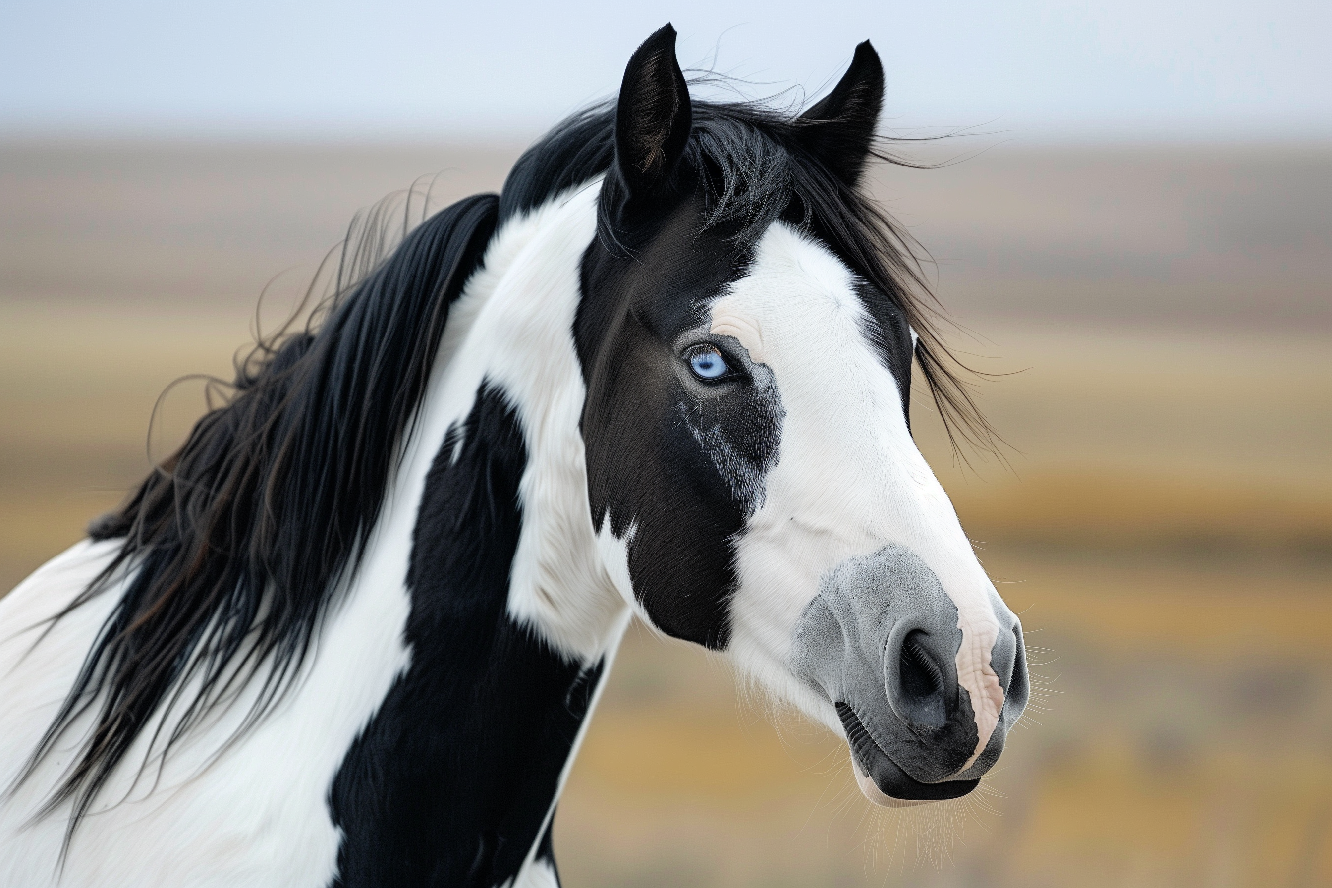 Blue-eyed paint horse