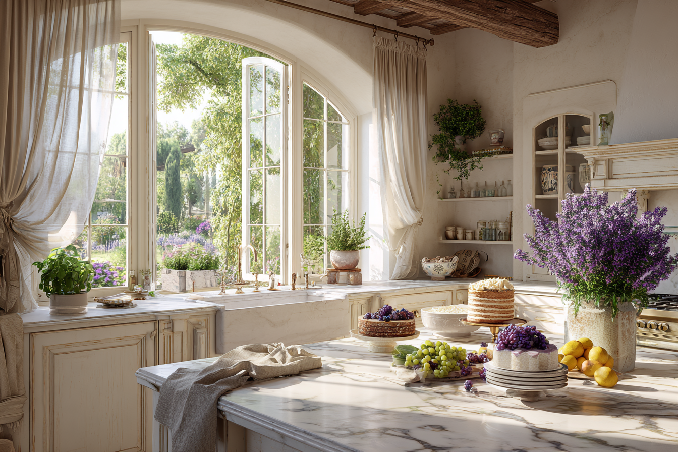 Full spring table scape