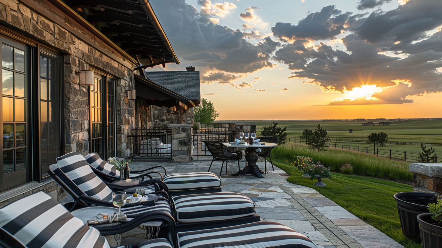 Summer porch at sunrise on the High Plains of South Dakota
