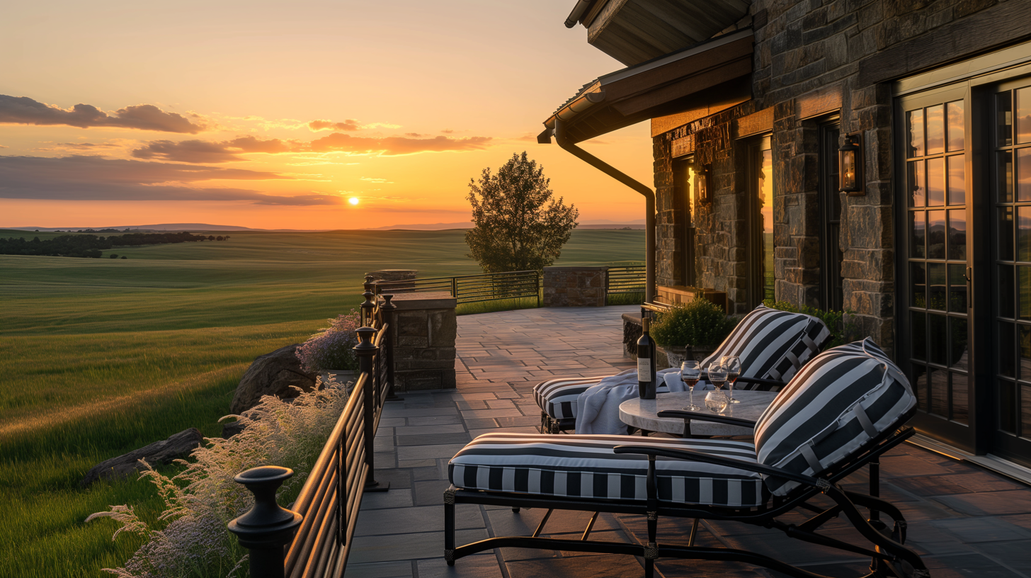 Prairie porch at sunset — Rural Chic South Dakota